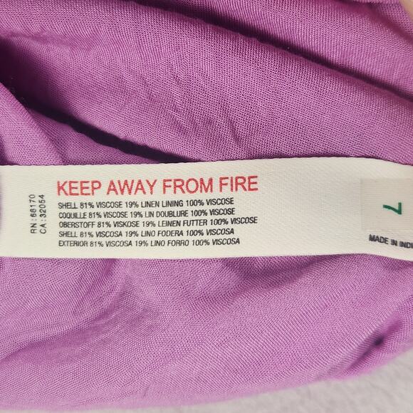 Free People Vintage Summer Puff Sleeve Maxi Dress Women XS/S Purple Tie Front - Picture 15 of 16